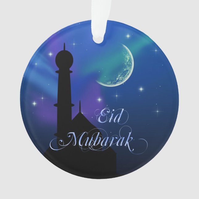 Noche mágica de Eid - Ornamento islámico de saludo (Anverso)