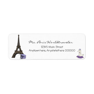Noche morada en París Etiqueta de dirección de la