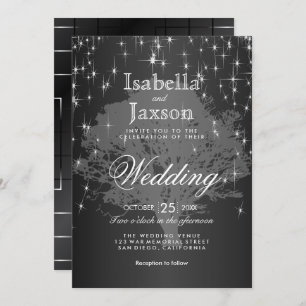 Noche negra bajo la invitación a la boda de las es