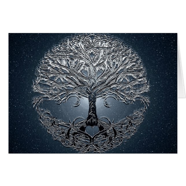 Noche pacífica del cielo azul árbol de la vida (Anverso (Horizontal))