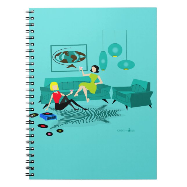 Noche Retro Chica En Cuaderno Espiral (Frente)