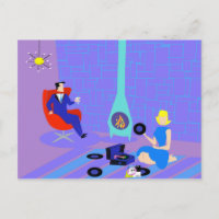 Noche retro en postal propia