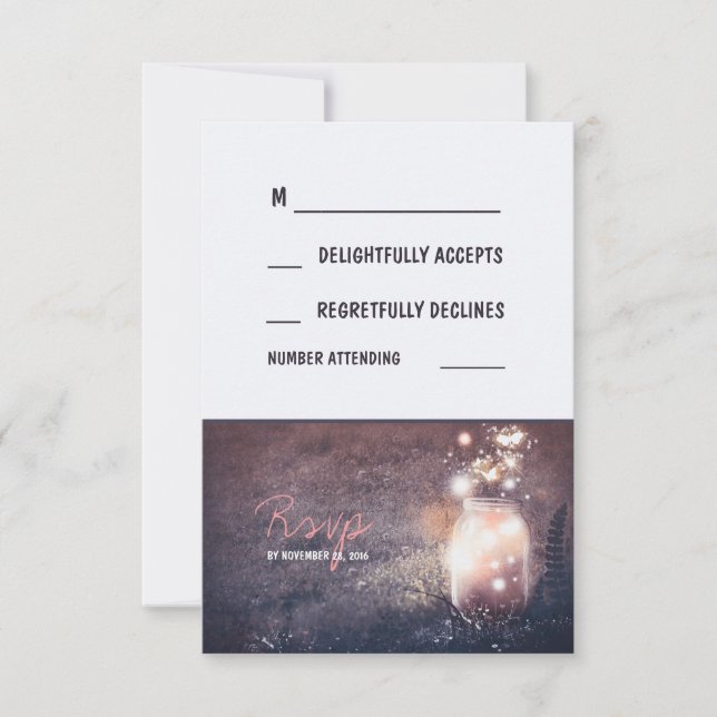 Noche rusa enciende luciérnagas y tarjetas Mason J (Anverso)