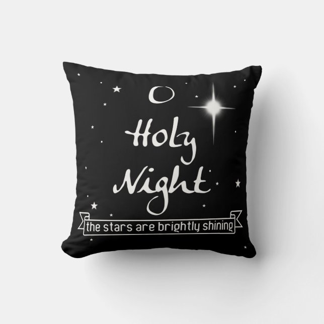 Noche santa 16" de O x 16" Cojín decorativo del (Anverso)
