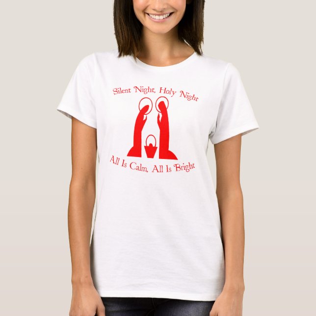 Noche silenciosa, camiseta santa de la natividad (Anverso)