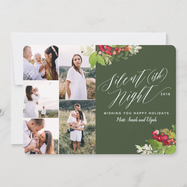 Noche silenciosa (como) tarjeta de vacaciones mult (Anverso)