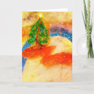 Noche silenciosa Magia tarjeta de árbol de Navidad