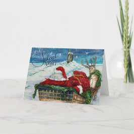 "Noche silenciosa" tarjeta de submarino de Navidad