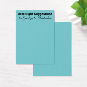 Noche simple sugiere tarjeta turquesa