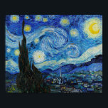 Noche Van Gogh Starry. Arte vintage impresionista<br><div class="desc">El poster Van Gogh "La Noche estrellada".</div>