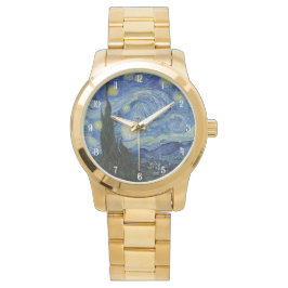 Noche Van Gogh Starry Reloj masculino elegante