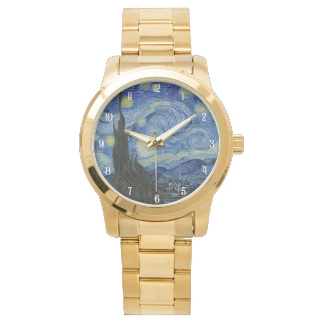Noche Van Gogh Starry Reloj masculino elegante (Anverso)