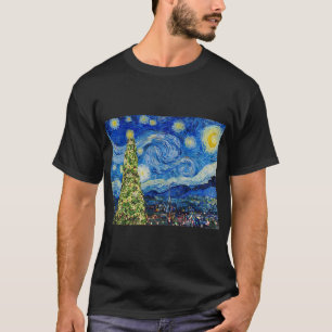 Noche Van GoughStarry - Camiseta de árbol de Navid