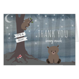 Noche Woodland Bear Boy Baby Shower Gracias