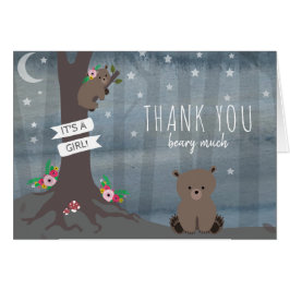 Noche Woodland Chica Baby Shower Gracias