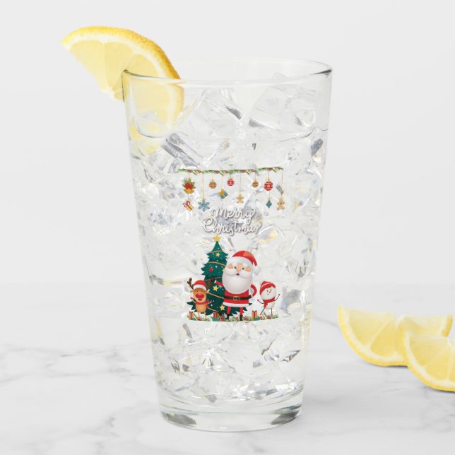 Nochebuena divertida, hombre de nieve, reno Feliz  (Anverso (hielo))