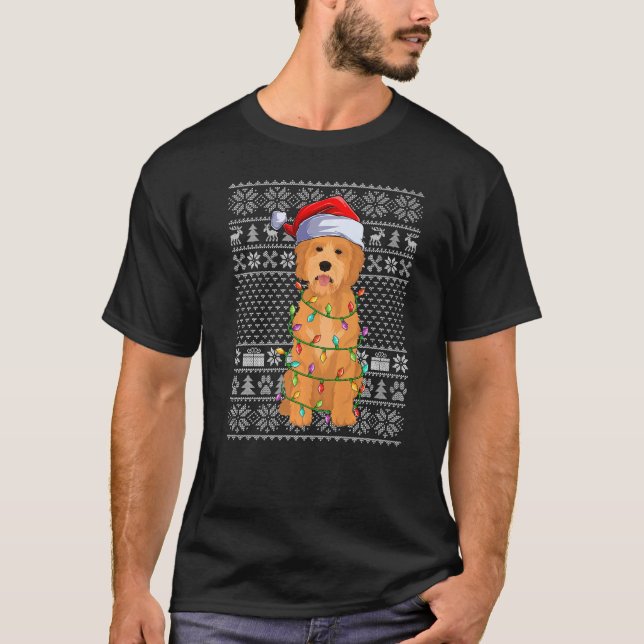 Nochebuena estilo suéter Santa Goldendoodle Perro  (Anverso)