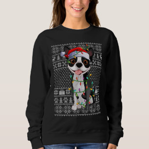 Nochebuena fea estilo suéter Santa Boston Terrier