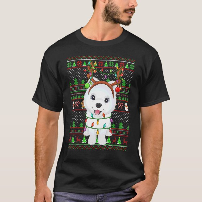 Nochebuena fea luces de estilo suéter de perro sam (Anverso)