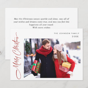 Nochebuena moderna Navidad Una foto Saludo QR códi