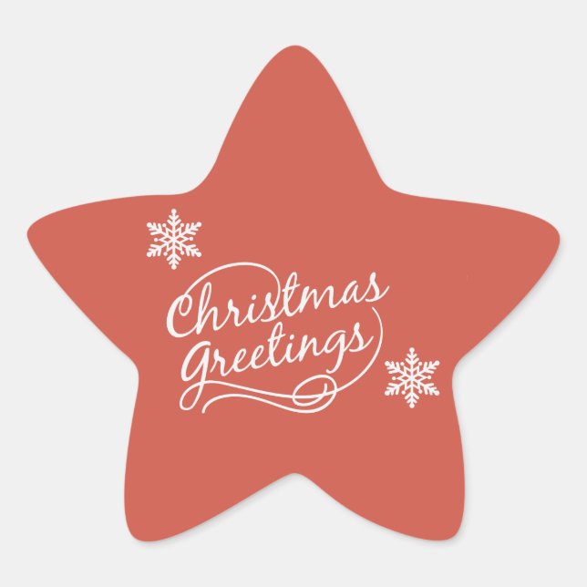 Nochebuena roja con Pegatinas de copas de nieve (Anverso)