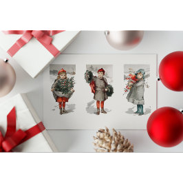 Nochebuena vintage con postales de coronas