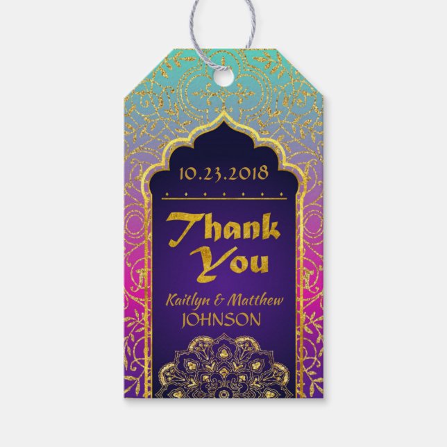 Noches árabes de Bollywood Gracias etiqueta de reg (Anverso)