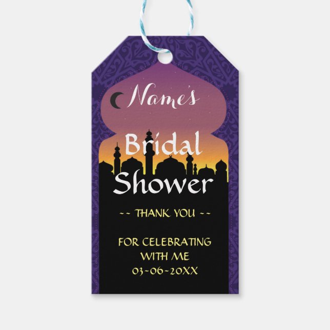 Noches árabes gracias etiqueta a favor de ducha de (Anverso)