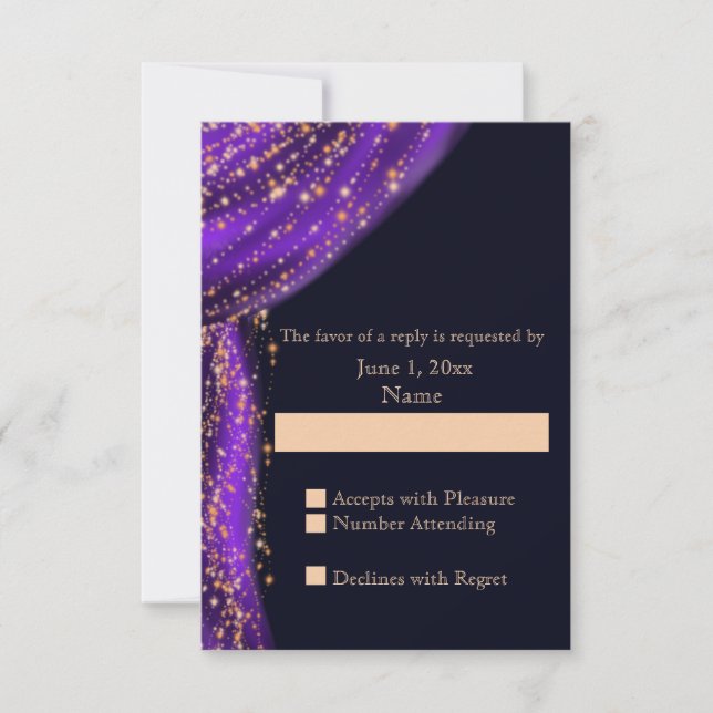 Noches árabes Morado y Boda de Oro RSVP (Anverso)
