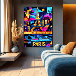 Noches Coloridas de París - Arte de la Torre Eiffe