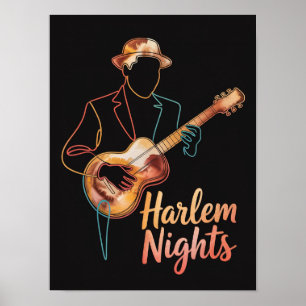 Noches de Harlem Línea de Guitarra Arte