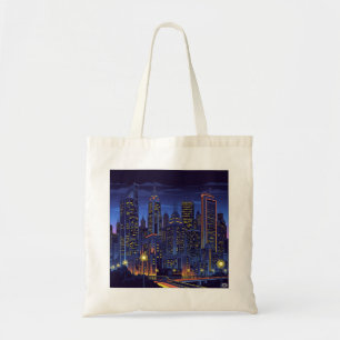Noches de Neon City - Bolsa de Tote de Arte Futuri