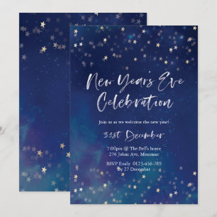 Nochevieja Estrellas fiestas Invitación