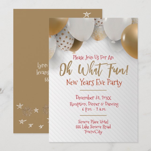 Nochevieja, invitación al Partido Oro y Blanco (Anverso / Reverso)