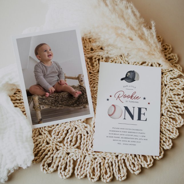 Nochevieja Rookie - Invitación a una foto (Rookie 1st Birthday - One Photo Invitation)