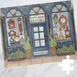 Nochevieja tienda Watercolor Rompecabezas<br><div class="desc">Este rompecabezas de rompecabezas de la tienda temática de relojes del Día de Año Nuevo presenta obras de arte originales de una vitrina de la vieja ciudad que muestra relojes antiguos. Inspirado por las tiendas de la ciudad antigua, este rompecabezas es una pintura acuarela creada para la página de enero...</div>