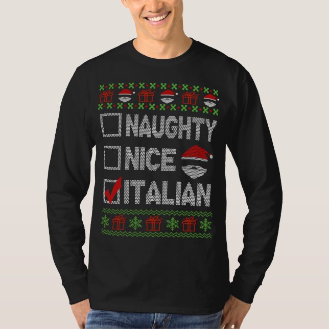 Nocivo Niza Navidad italiana Santa Ugly Sweater Gr (Anverso)
