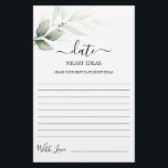 Nocturna ideas verdes tarjeta de ducha de novia<br><div class="desc">Ideas de la noche de la noche de la luz verde simple tarjeta de juego de la ducha de novia</div>