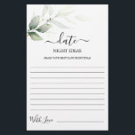 Nocturna ideas verdes tarjeta de ducha de novia<br><div class="desc">Ideas de la noche de la noche de la luz verde simple tarjeta de juego de la ducha de novia</div>