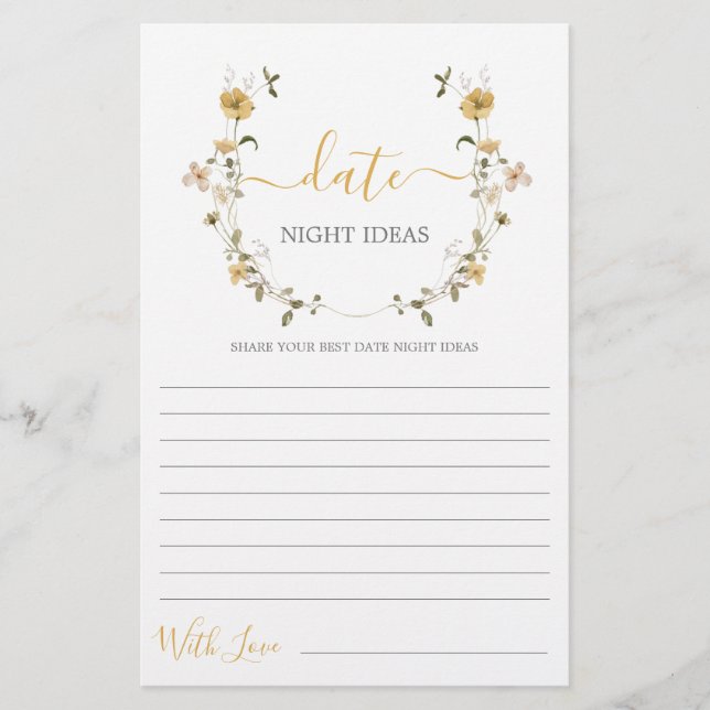 Nocturna Noche ideas tarjeta de ducha de novia con (Anverso)