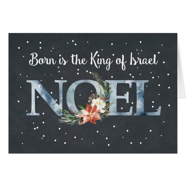 Noel Born es el rey Navidades Poinsettia Black (Anverso (Horizontal))