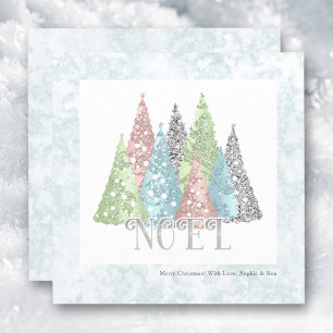 Noel Christmas Trees Tarjeta navideña moderna