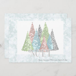 Noel Christmas Trees Tarjeta navideña moderna