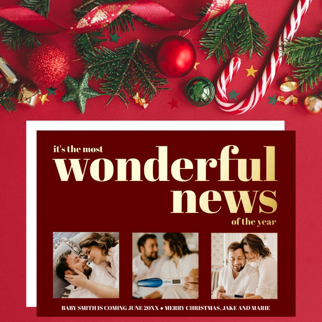 Noel de Collage de fotos de Invitación de embarazo (Subido por el creador)