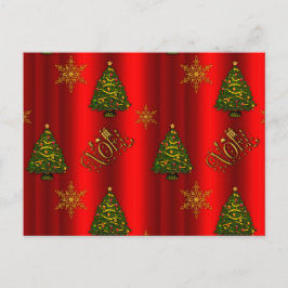 Noel de oro y árboles de Navidad rojos