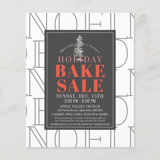 NOEL Holiday Bake Sale White Flyer (Frente)