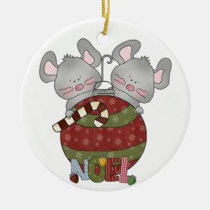 Noel Holiday Mice Ornamento de Navidad