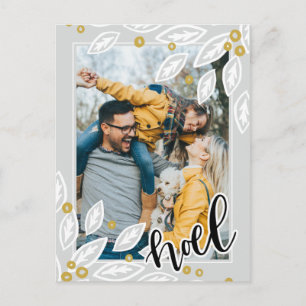 Noel plateado y dorado   Tarjeta de vacaciones fot