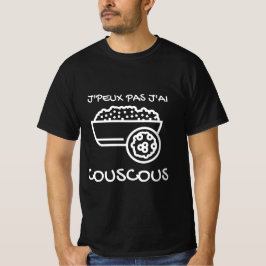 Noir de camiseta "J'peux pas j'ai Couscous"