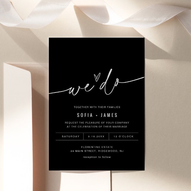 NOIR Minimalista Hacemos Invitación de Boda (Subido por el creador)